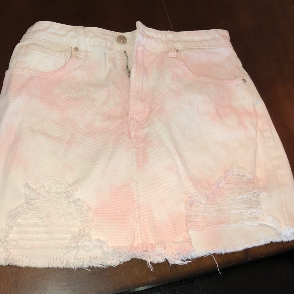 light pink jean skirt